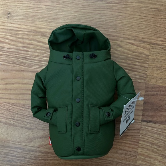 Puffin Other - Green Hooded Dog Jacket